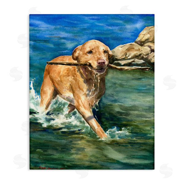 stupell industries George Dyachenko | Happy Labrador with Stick Wall Art