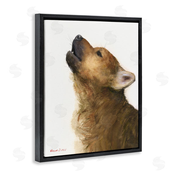 Stupell Industries George Dyachenko | Howling Brown Dog Portrait Intricate Details Painting Wall Art