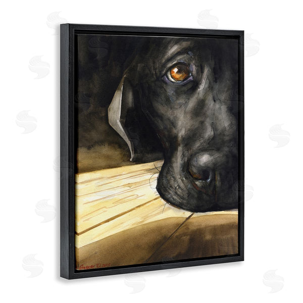 Stupell Industries George Dyachenko | Labrador Resting Pet Dog Portrait Brown Black