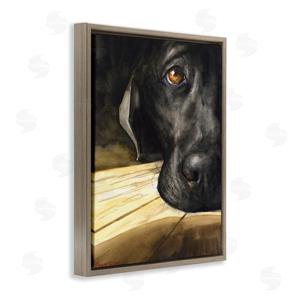 Stupell Industries George Dyachenko | Labrador Resting Pet Dog Portrait Brown Black