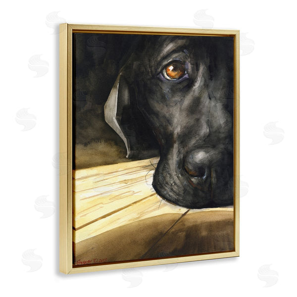 Stupell Industries George Dyachenko | Labrador Resting Pet Dog Portrait Brown Black