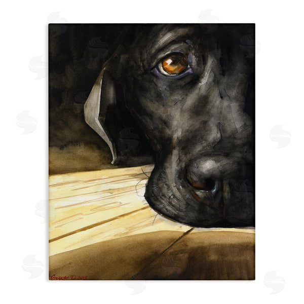stupell industries George Dyachenko | Labrador Resting Pet Dog Portrait Brown Black