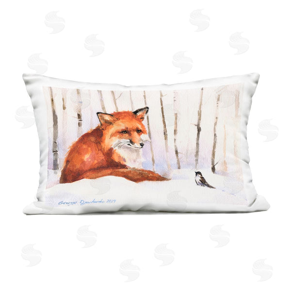 Stupell Industries George Dyachenko | Meeting Of Fox And Sparrow Printed Throw Pillow