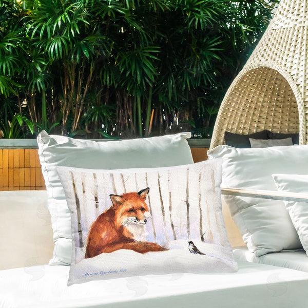 Stupell Industries George Dyachenko | Meeting Of Fox And Sparrow Printed Throw Pillow
