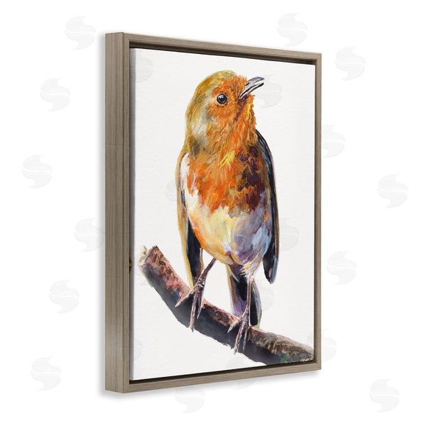 Stupell Industries George Dyachenko | Orange European Robin Perched Bird Portrait