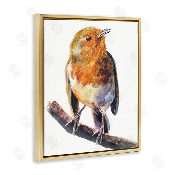 Stupell Industries George Dyachenko | Orange European Robin Perched Bird Portrait