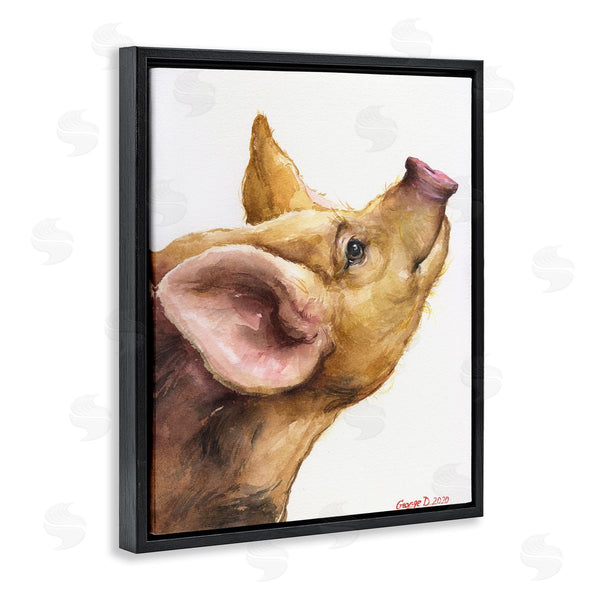 Stupell Industries George Dyachenko | Oxford Sandy Piglet Adorable Farm Animal Gaze