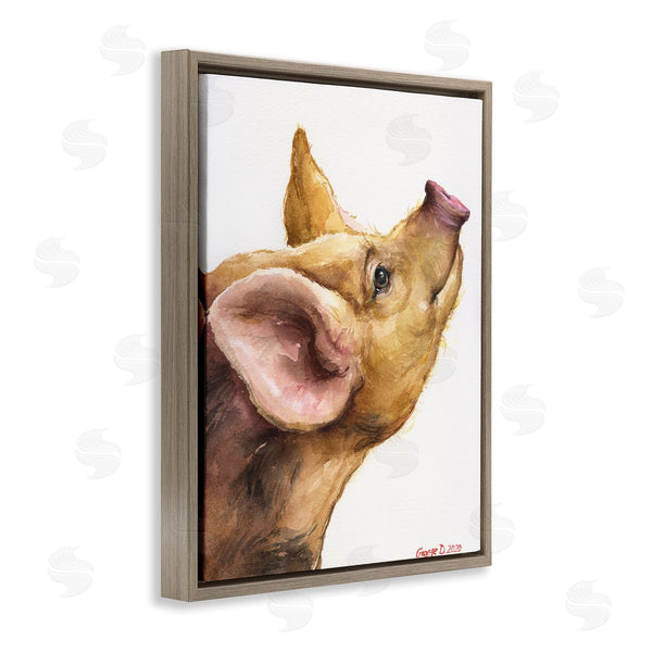 Stupell Industries George Dyachenko | Oxford Sandy Piglet Adorable Farm Animal Gaze