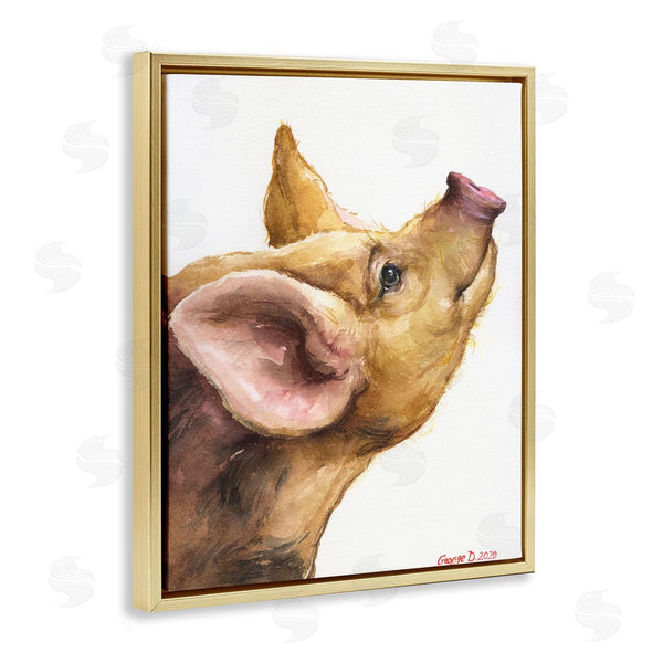 Stupell Industries George Dyachenko | Oxford Sandy Piglet Adorable Farm Animal Gaze