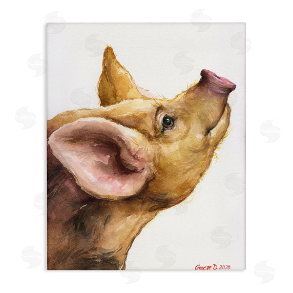 stupell industries George Dyachenko | Oxford Sandy Piglet Adorable Farm Animal Gaze