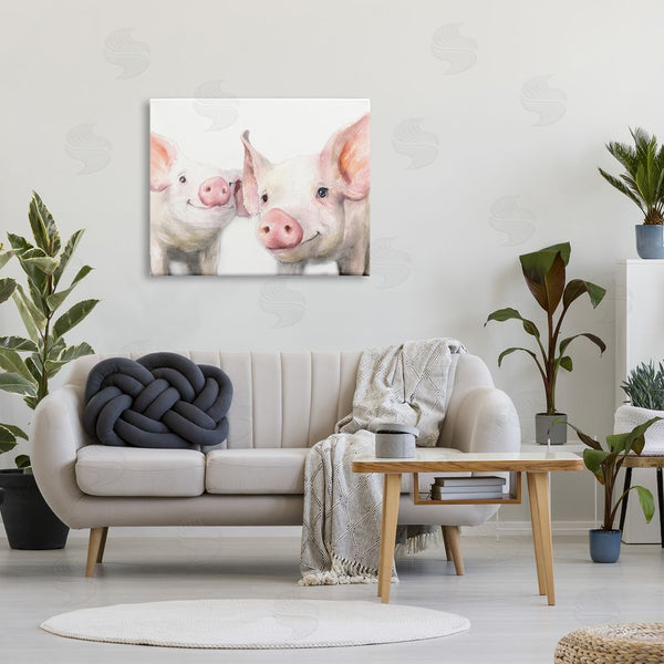 Stupell Industries George Dyachenko | Pair Pigs Pink Snout Cute Farm Animals Wall Art