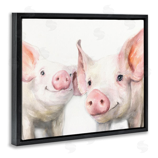 Stupell Industries George Dyachenko | Pair Pigs Pink Snout Cute Farm Animals Wall Art