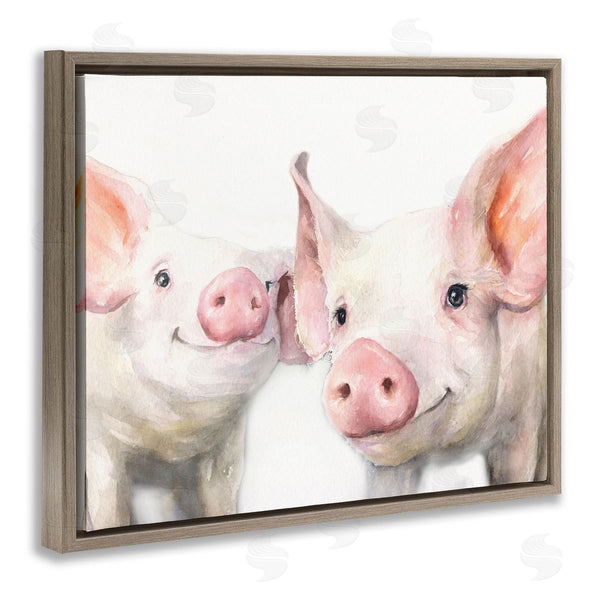 Stupell Industries George Dyachenko | Pair Pigs Pink Snout Cute Farm Animals Wall Art