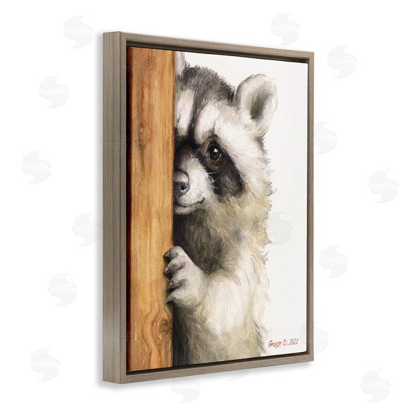 Stupell Industries George Dyachenko | Peering Raccoon Watercolor