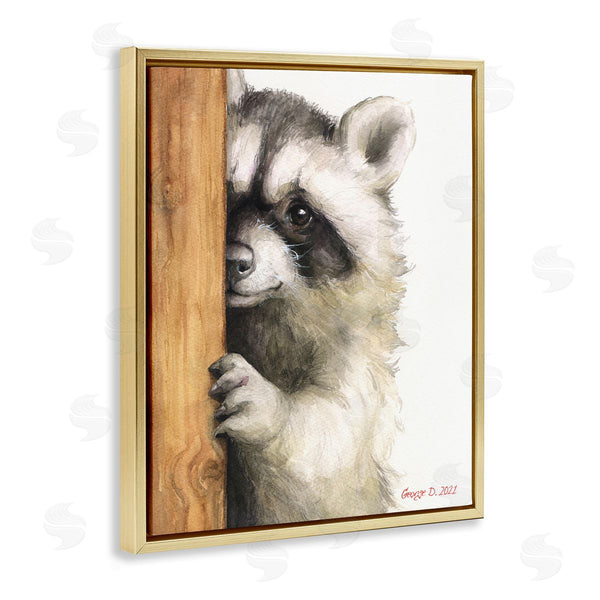 Stupell Industries George Dyachenko | Peering Raccoon Watercolor