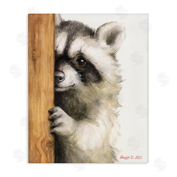 stupell industries George Dyachenko | Peering Raccoon Watercolor