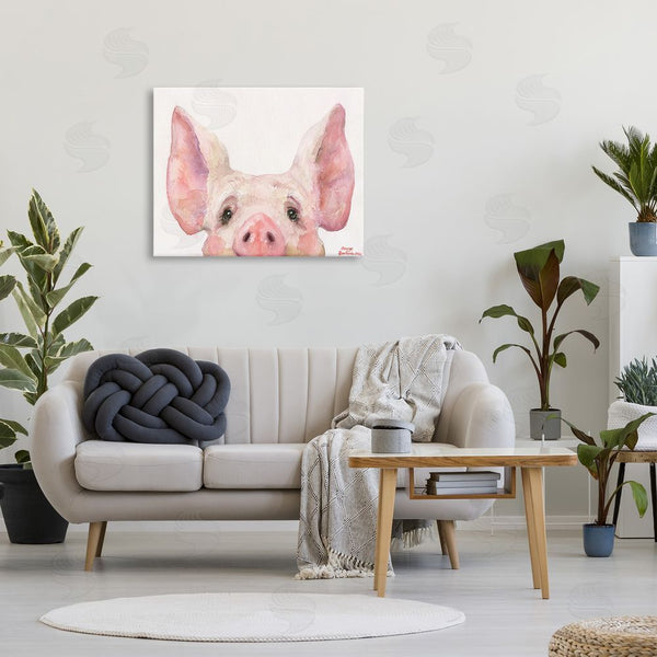 Stupell Industries George Dyachenko | Piglet Peeking Portrait Wall Art