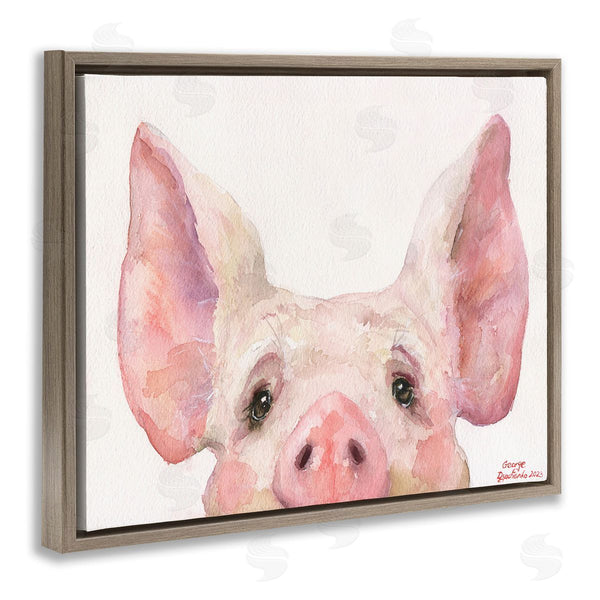 Stupell Industries George Dyachenko | Piglet Peeking Portrait Wall Art