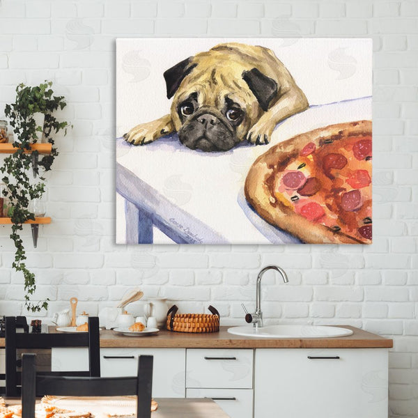 Stupell Industries George Dyachenko | Pug Really Wants Pizza Wall Art