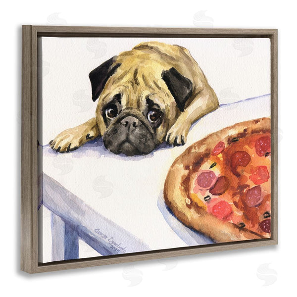 Stupell Industries George Dyachenko | Pug Really Wants Pizza Wall Art