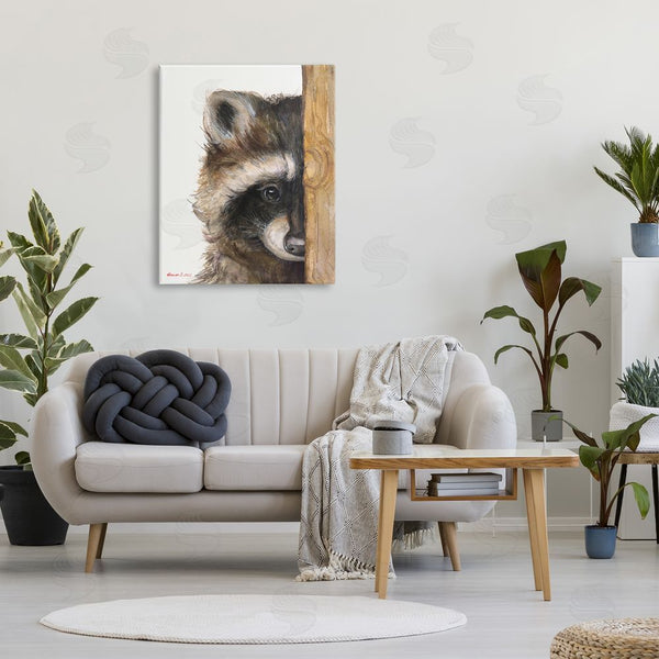 Stupell Industries George Dyachenko | Raccoon Detailed Fur Looking Animal Portrait Illustration Wall Art