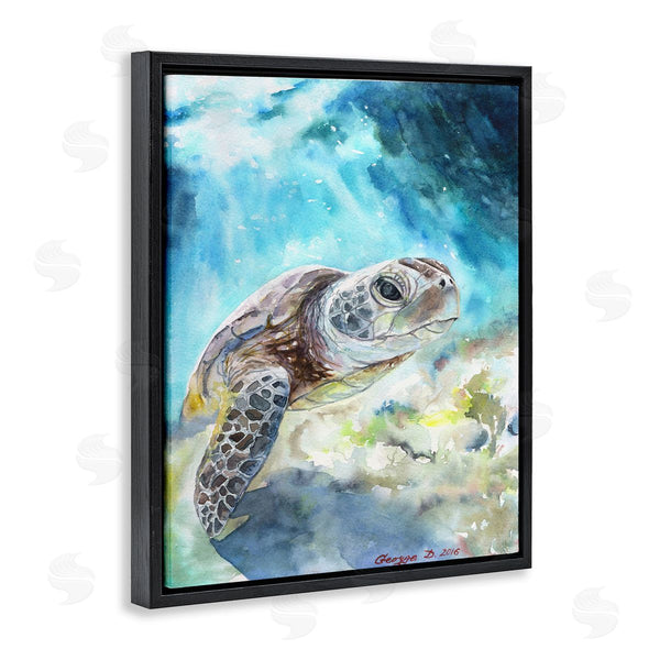 Stupell Industries George Dyachenko | Sea Turtle Ocean Watercolor