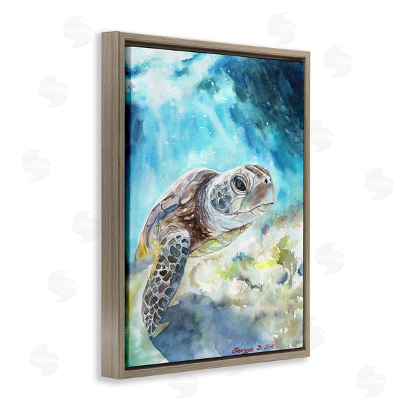 Stupell Industries George Dyachenko | Sea Turtle Ocean Watercolor