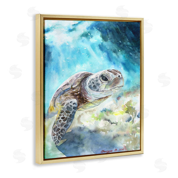 Stupell Industries George Dyachenko | Sea Turtle Ocean Watercolor