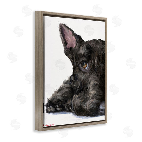 Stupell Industries George Dyachenko | Sleepy Scottish Terrier Portrait Adorable Pet Dog