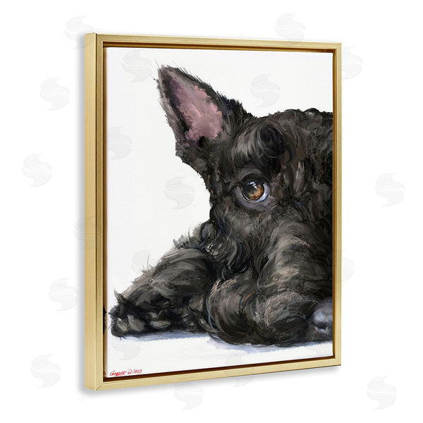 Stupell Industries George Dyachenko | Sleepy Scottish Terrier Portrait Adorable Pet Dog
