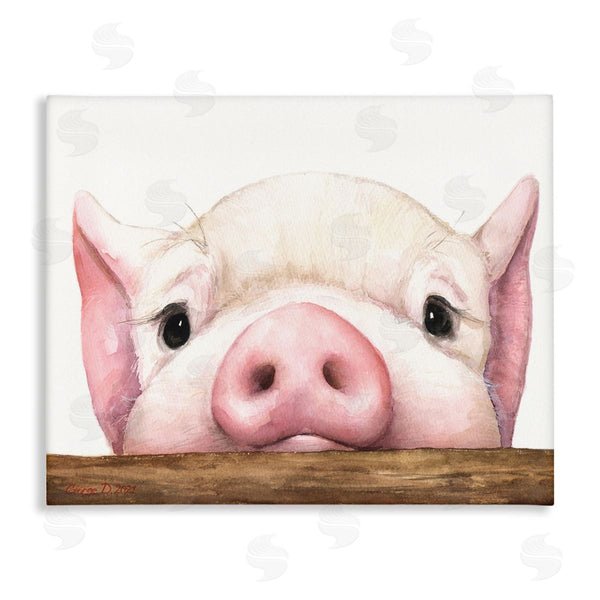 stupell industries George Dyachenko | Sweet Pink Pig Resting Snout Farm Animal Illustration Wall Art