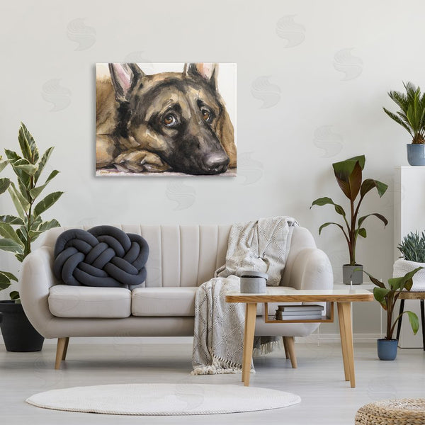 Stupell Industries George Dyachenko | Tired German Shepherd Dog Resting Head On Paw Wall Art