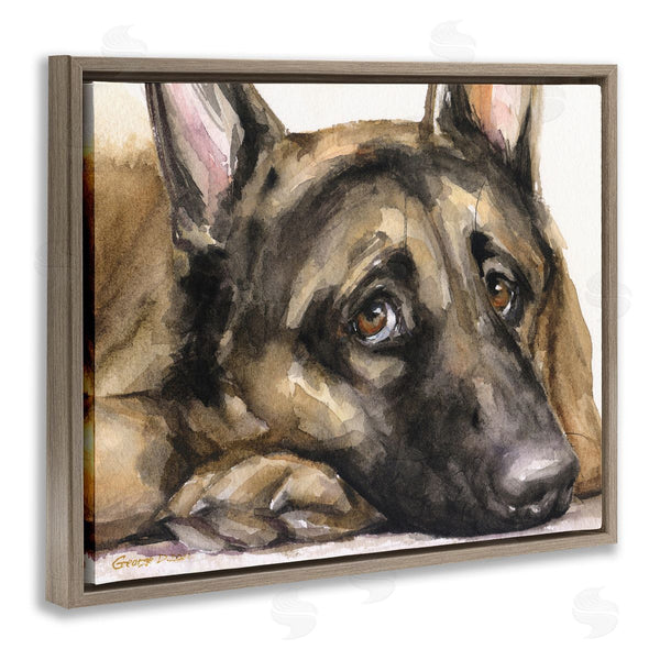 Stupell Industries George Dyachenko | Tired German Shepherd Dog Resting Head On Paw Wall Art