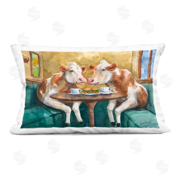 stupell industries George Dyachenko | Two Cows Cafe Brunch Printed Throw Pillow