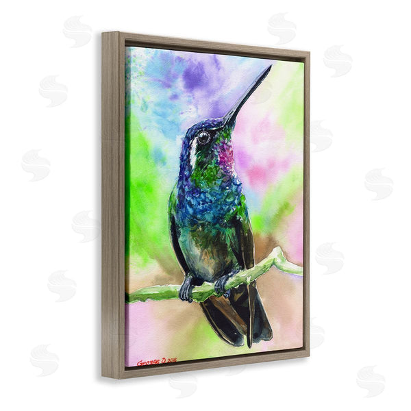 Stupell Industries George Dyachenko | Vibrant Hummingbird Perched Soft Tie-Dye