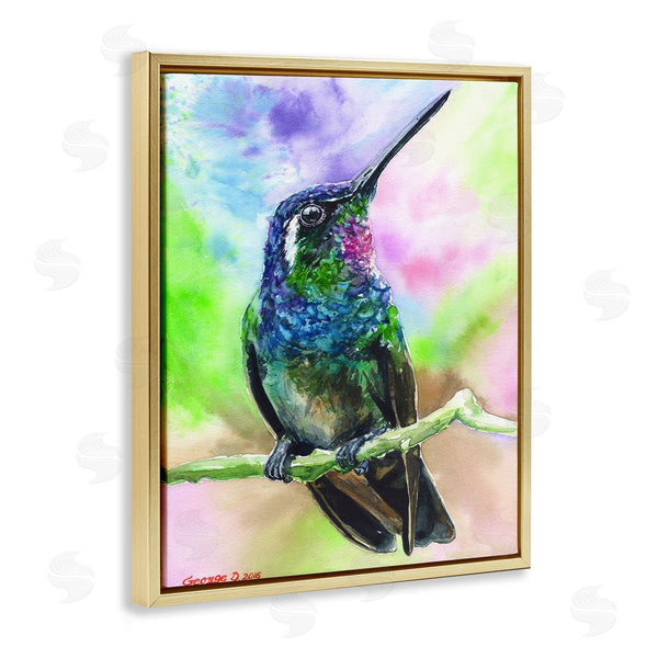 Stupell Industries George Dyachenko | Vibrant Hummingbird Perched Soft Tie-Dye