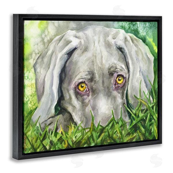 Stupell Industries George Dyachenko | Weimaraner Puppy Dog Resting In Green Grass