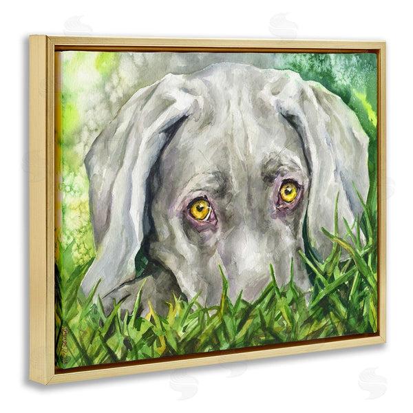 Stupell Industries George Dyachenko | Weimaraner Puppy Dog Resting In Green Grass