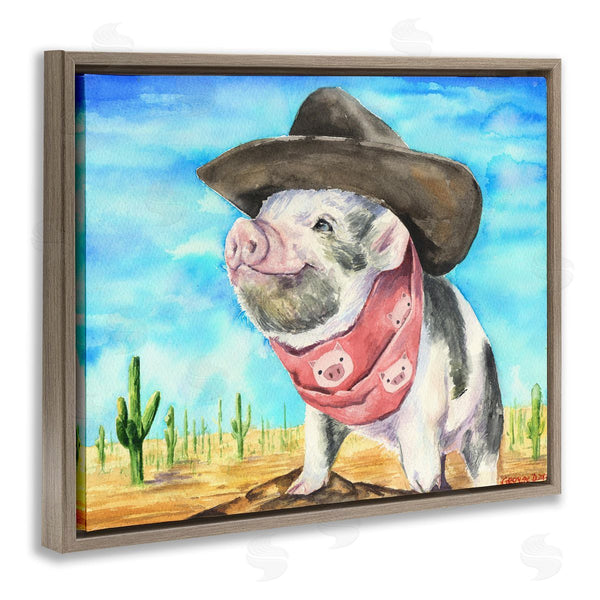 Stupell Industries George Dyachenko | Wild West Cowboy Pig