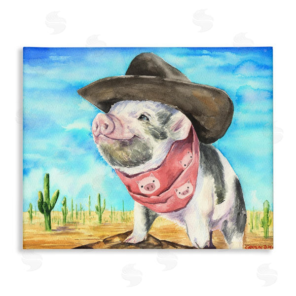 stupell industries George Dyachenko | Wild West Cowboy Pig