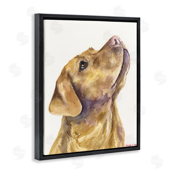 Stupell Industries George Dyachenko | Yellow Lab Gazing Upwards Pet Dog Portrait