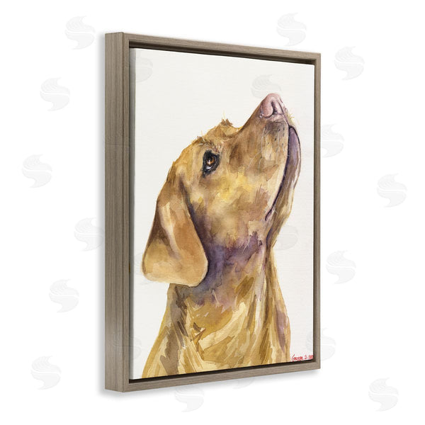 Stupell Industries George Dyachenko | Yellow Lab Gazing Upwards Pet Dog Portrait