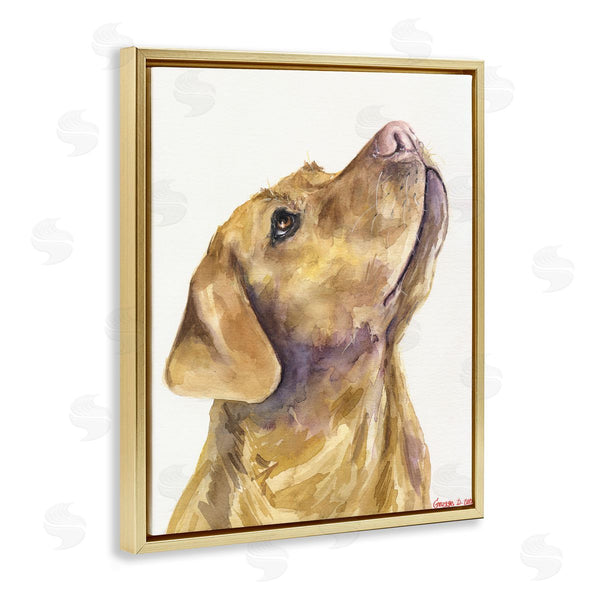 Stupell Industries George Dyachenko | Yellow Lab Gazing Upwards Pet Dog Portrait