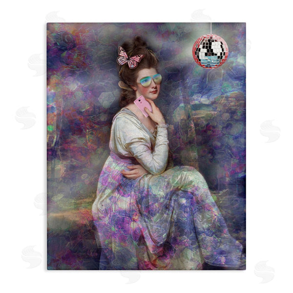 stupell industries George Romney | Timeless Woman with Disco Ball Wall Art