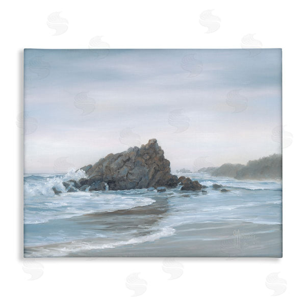 stupell industries Georgia Janisse | Crashing Waves Rocky Beach Wall Art