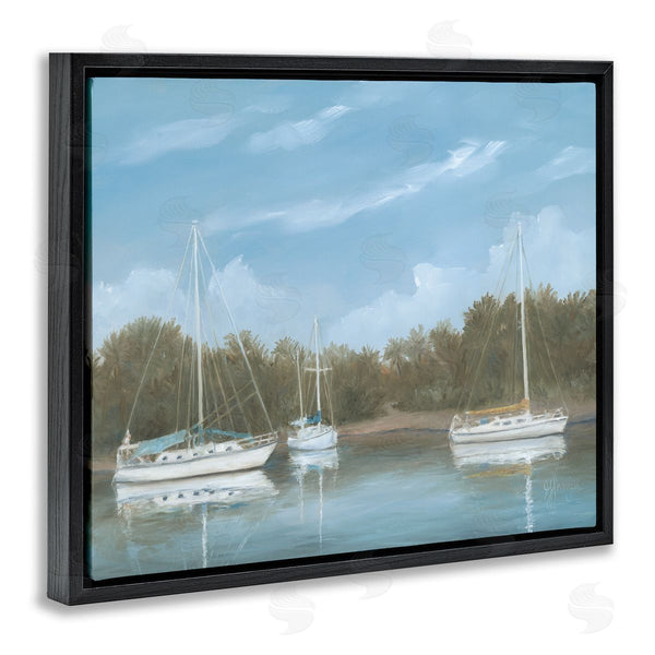 Stupell Industries Georgia Janisse | Drifting Boats Nautical Marina Wall Art