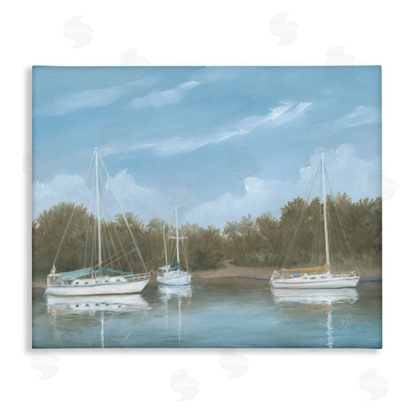 stupell industries Georgia Janisse | Drifting Boats Nautical Marina Wall Art