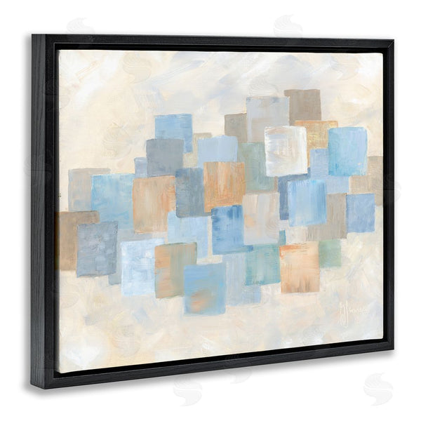 Stupell Industries Georgia Janisse | Layered Blue Beige Squares Wall Art