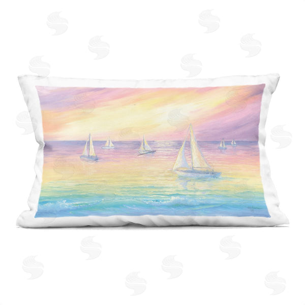 stupell industries Georgia Janisse | Prismatic Rainbow Hued Seascape Printed Throw Pillow