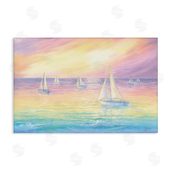stupell industries Georgia Janisse | Prismatic Rainbow Hued Seascape